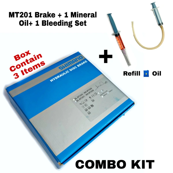 Shimano Hydraulic Rear Disc Brake MT201 With Shimano 5ml Bleeding Oil and Bleeding Needle (230mm)