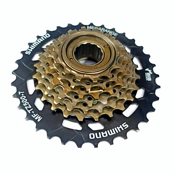 Shimano 7 Speed  Mega range Freewheel  with Gear Cable Ineer Wire.