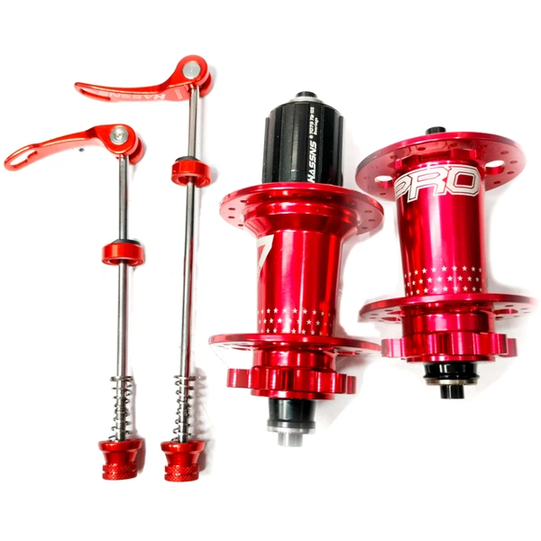 Hassan PRO Red Cassette Hub 32H Pair With Quick Release 