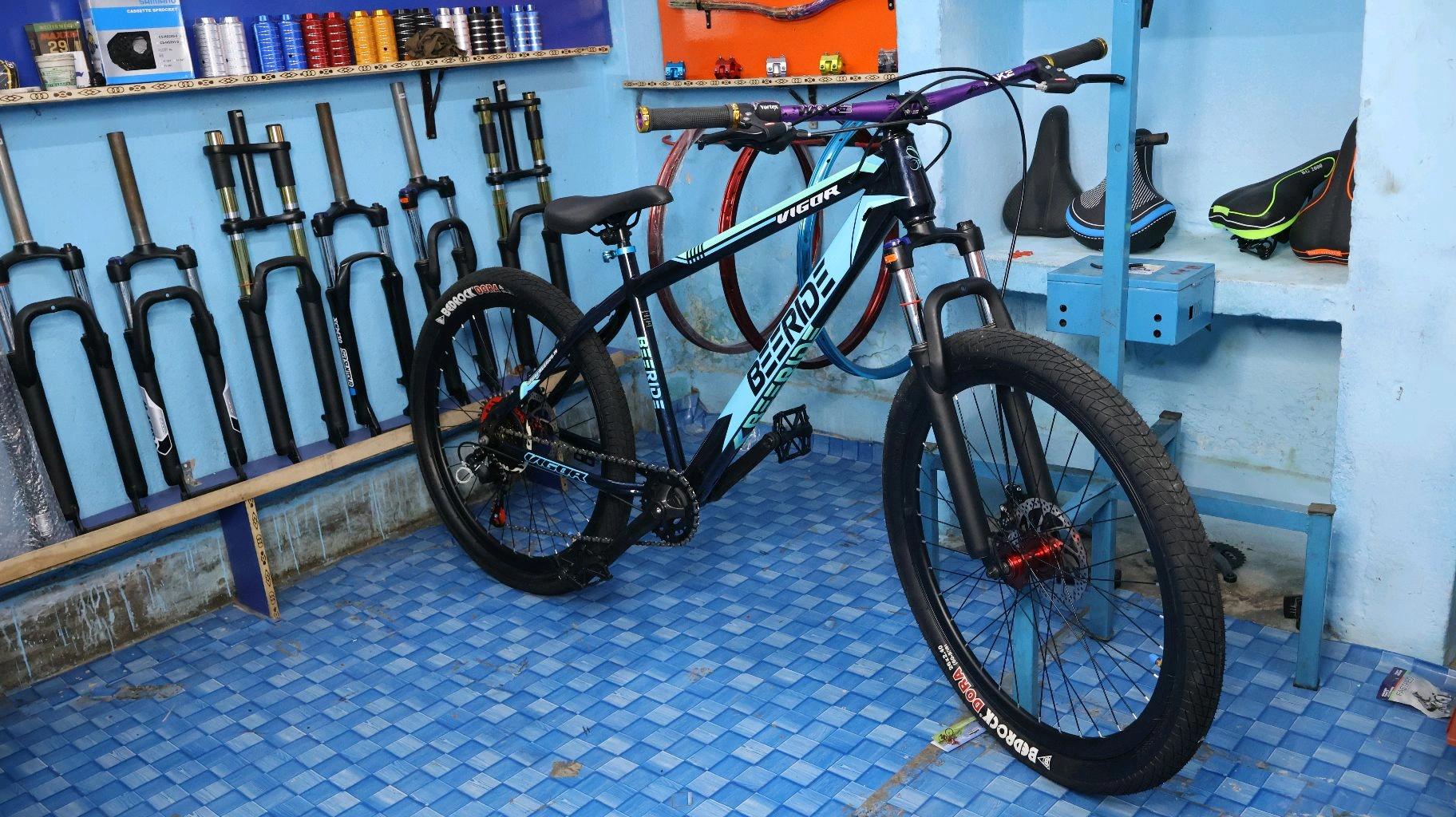 Custom Build Cycle With Steel Frame And Alloy Suspension And All MTB