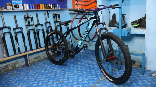 Custom Build Cycle With Steel Frame And Alloy Suspension And All MTB Bike Parts.