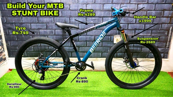 Custom Build Cycle With Steel Frame And Alloy Suspension And All MTB Bike Parts.