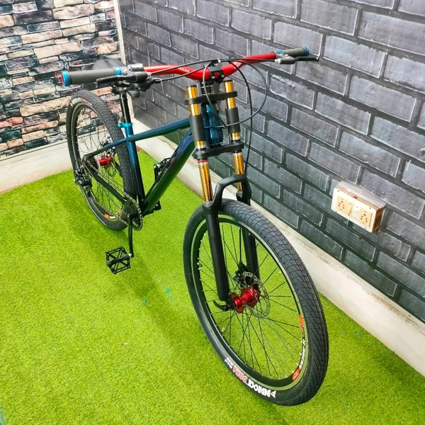 Custom Build Cycle With Steel Frame And Downhill Suspension And All MTB Bike Parts.