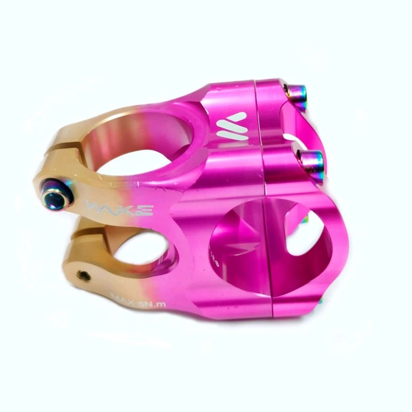 Wake 31.8MM Aluminum Alloy Cycling Bicycle Bike MTB Handlebar Stem High-Strength Handlebar Stem Fit for Most Mountain Bike Road Bike MTB BMX Track Bike Pink And Gold Combination 