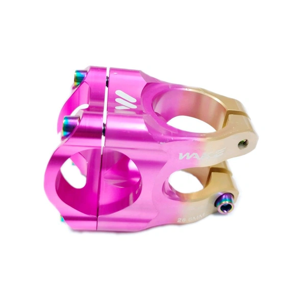 Wake 31.8MM Aluminum Alloy Cycling Bicycle Bike MTB Handlebar Stem High-Strength Handlebar Stem Fit for Most Mountain Bike Road Bike MTB BMX Track Bike Pink And Gold Combination 