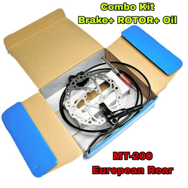 Shimano MT200 Rear Hydraulic Disc Brake With 5 ml Bleeding Oil And 230mm Long Bleeding Pipe With Rotor 160mm