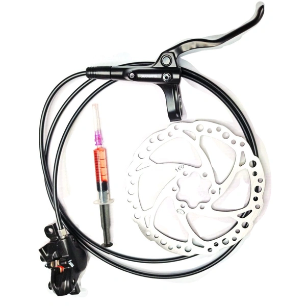 Shimano MT200 Rear Hydraulic Disc Brake With 5 ml Bleeding Oil And 230mm Long Bleeding Pipe With Rotor 160mm