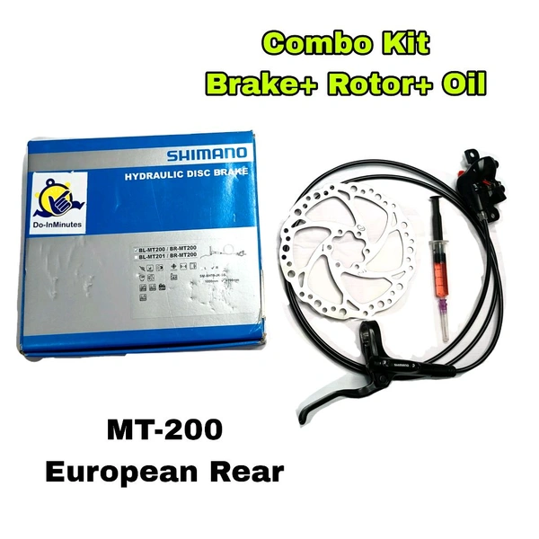 Shimano MT200 Rear Hydraulic Disc Brake With 5 ml Bleeding Oil And 230mm Long Bleeding Pipe With Rotor 160mm