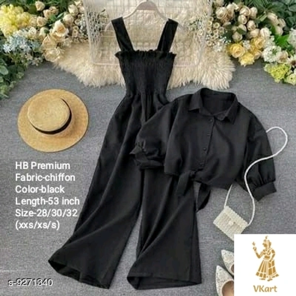 Women's One Peice Dress - Free Size (Bust Size: 30 in, Length Size: 53 in, Waist Size: 30 in), Black