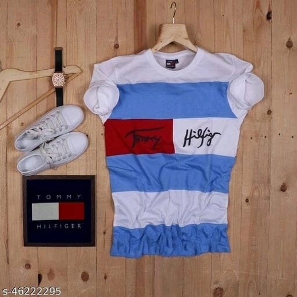Tommy Hilfiger T-shirt - M,L,XL,XXL, White-Blue Strips