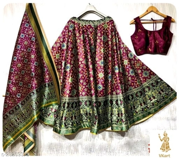 Jivika Women's lehenga Set - 44 in, Pink-green