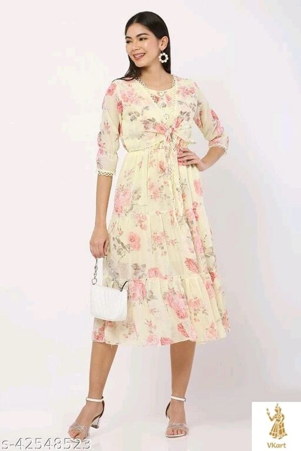 Retro Women's Dress - M, Cream