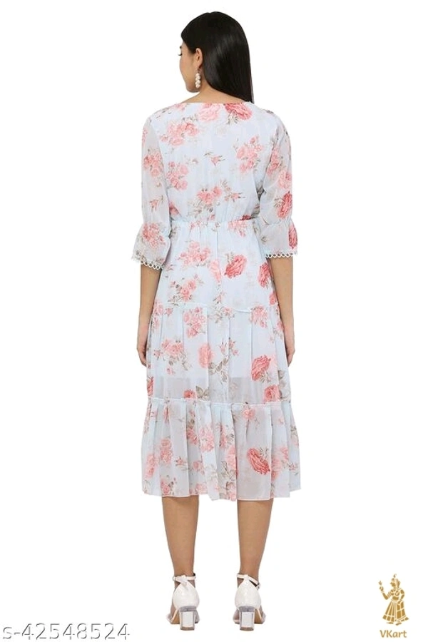 Retro Women's Dress - M, Light Blue