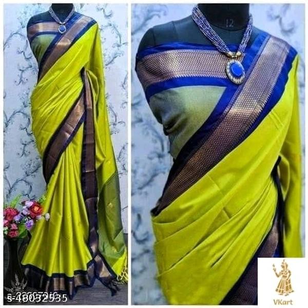 Charvi Paithani Traditional Silk Sarees - Free Size (Saree Length Size: 6.1 m, Blouse Length Size: 0.8 m) , Blue-Neon