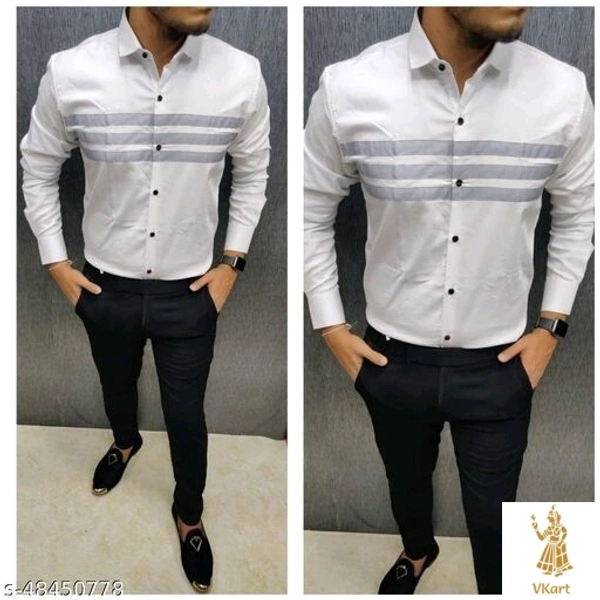 Cotton Partywear Men's Shirts - White, M