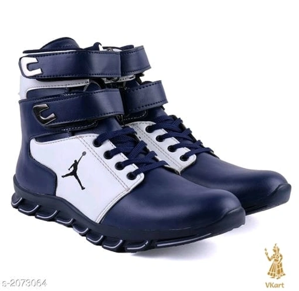 High Ankle Men's Shoes - Blue, IND-8