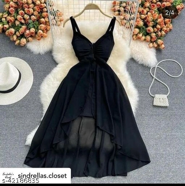 Women's Partywear Dress - Black, Free Size