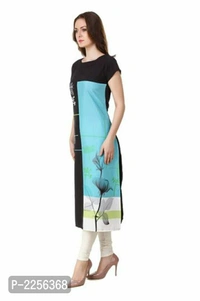 Printed Straight Cut Crepe Kurti - Multicolored, Crepe, Within 7 days of delivery. No questions asked., L