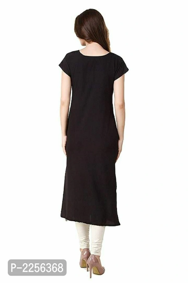 Printed Straight Cut Crepe Kurti - Multicolored, Crepe, Within 7 days of delivery. No questions asked., L
