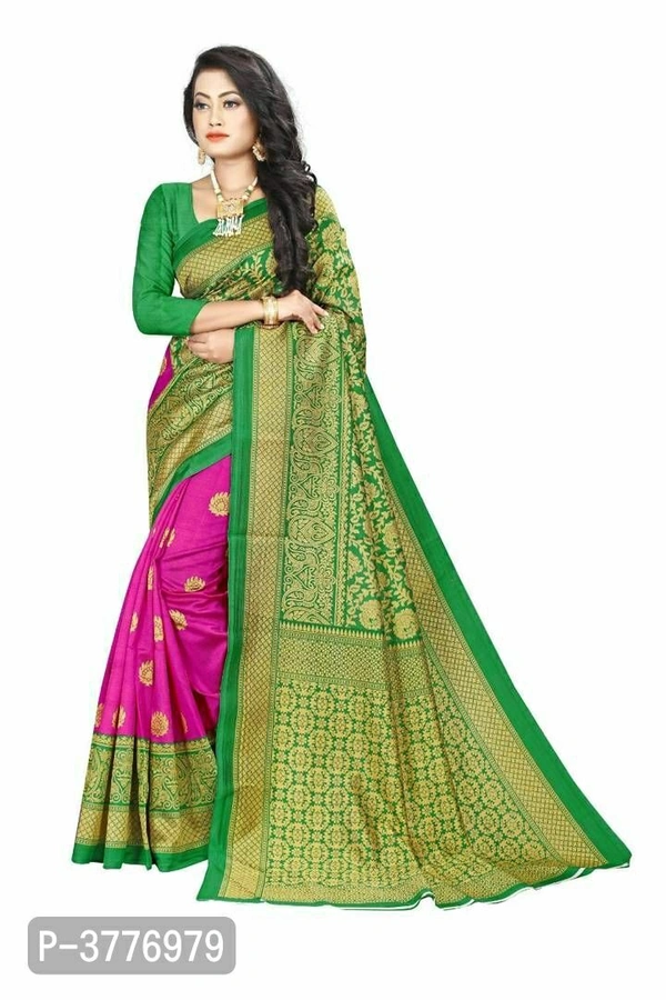 Mysore Silk Sarees with Blouse Piece - Art silk, within 7 days of delivery. no questions asked., FS, Pink