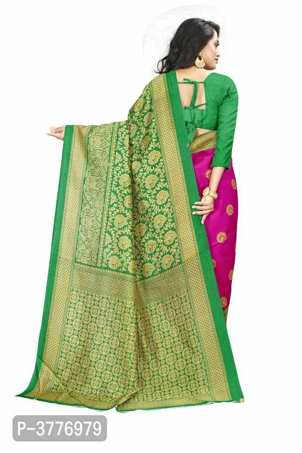 Mysore Silk Sarees with Blouse Piece - Art silk, within 7 days of delivery. no questions asked., FS, Pink