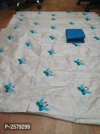 Butterfly Embroidered Zarna Silk Saree - Multicolored, Art silk, within 7 days of delivery. no questions asked.