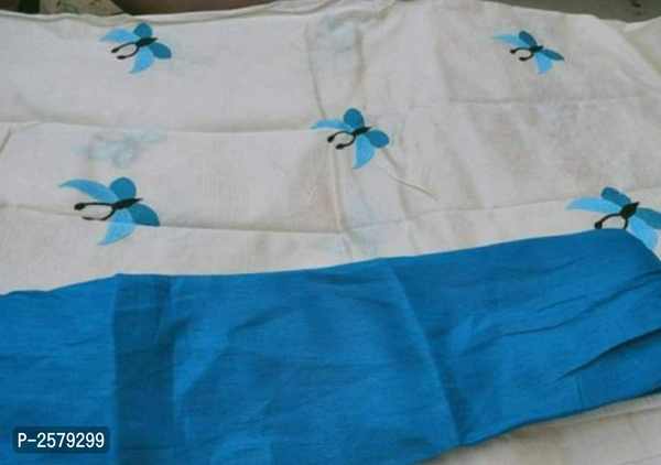 Butterfly Embroidered Zarna Silk Saree - Multicolored, Art silk, within 7 days of delivery. no questions asked.