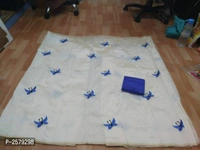 Butterfly Embroidered Zarna Silk Saree - Blue, Art silk, within 7 days of delivery. no questions asked.