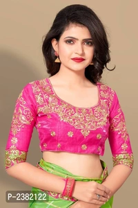 Green Embroidered Silk Saree with Blouse piece - Green, Art silk, FREE shipping, Return Within 7 days of Delivery. Full refund.
