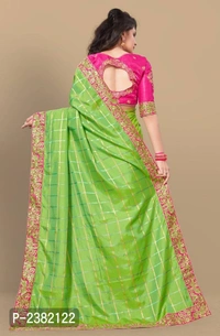 Green Embroidered Silk Saree with Blouse piece - Green, Art silk, FREE shipping, Return Within 7 days of Delivery. Full refund.
