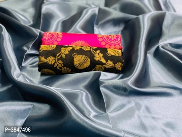Satin Saree with Blouse piece (Combo of 2 Blouse piece) - Satin, Return Within 7 days of delivery. Full Refund., FREE shipping
