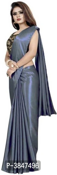 Satin Saree with Blouse piece (Combo of 2 Blouse piece) - Satin, Return Within 7 days of delivery. Full Refund., FREE shipping