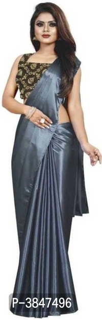 Satin Saree with Blouse piece (Combo of 2 Blouse piece) - Satin, Return Within 7 days of delivery. Full Refund., FREE shipping