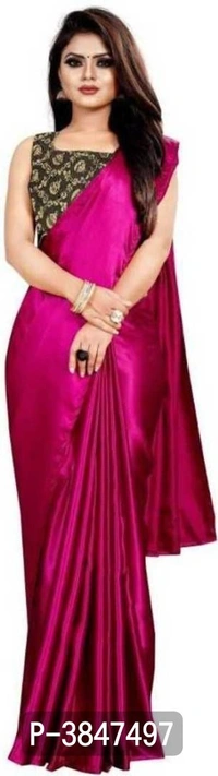 Satin Saree with Blouse piece (Combo of 2 Blouse piece) - Satin, Return Within 7 days of delivery. Full Refund., FREE shipping, Red