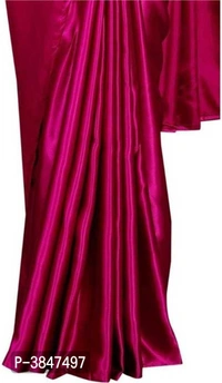 Satin Saree with Blouse piece (Combo of 2 Blouse piece) - Satin, Return Within 7 days of delivery. Full Refund., FREE shipping, Red