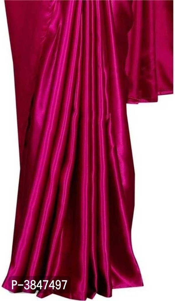 Satin Saree with Blouse piece (Combo of 2 Blouse piece) - Satin, Return Within 7 days of delivery. Full Refund., FREE shipping, Red