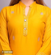Women Rayon Gotta Work Yellow Kurta Sharara With Dupatta - Yellow, Return Within 7 days of delivery. Full refund., Free shipping, 2XL, Rayon