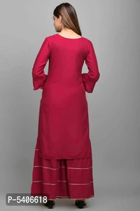 Women Rayon Gotta Work Red Kurta Sharara With Dupatta Set - Red, Rayon, Return within 7 days of delivery. Full Refund., Free shipping, M