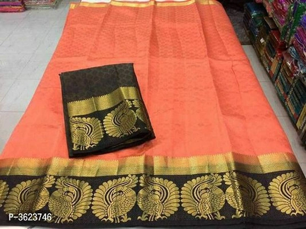 Kanjeevaram Saree With Blouse Piece - Multicolored, Within 7-9 days., Art silk, Within 7 days of delivery. Full refund., Free shipping