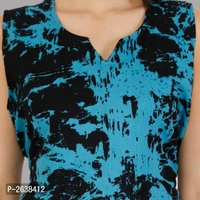 Multicoloured Cotton A-Line Printed Kurti - Turquoise, Within 7-9 business days., A-line, Cotton, Within 7 days of delivery. Full refund., FREE shipping, 2XL, Stitched