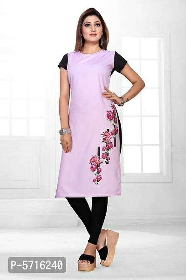 Short Sleeves Kurta - Pink, Within 8-9 business days, Straight, Crepe, Within 7 days of delivery. Full refund., Free shipping, M, Stitched