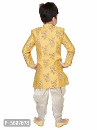 Cotton Silk Full Sleeves Kurta Set For Boys - 9-12 Months