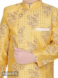 Cotton Silk Full Sleeves Kurta Set For Boys - 9-12 Months