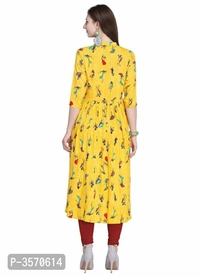 Printed Anarkali Kurta - 2XL, Yellow, Free shipping