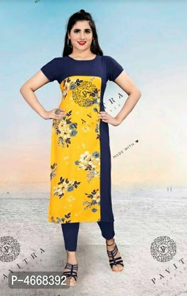 Women Crepe Printed Straight Kurta - 4XL, Free shipping