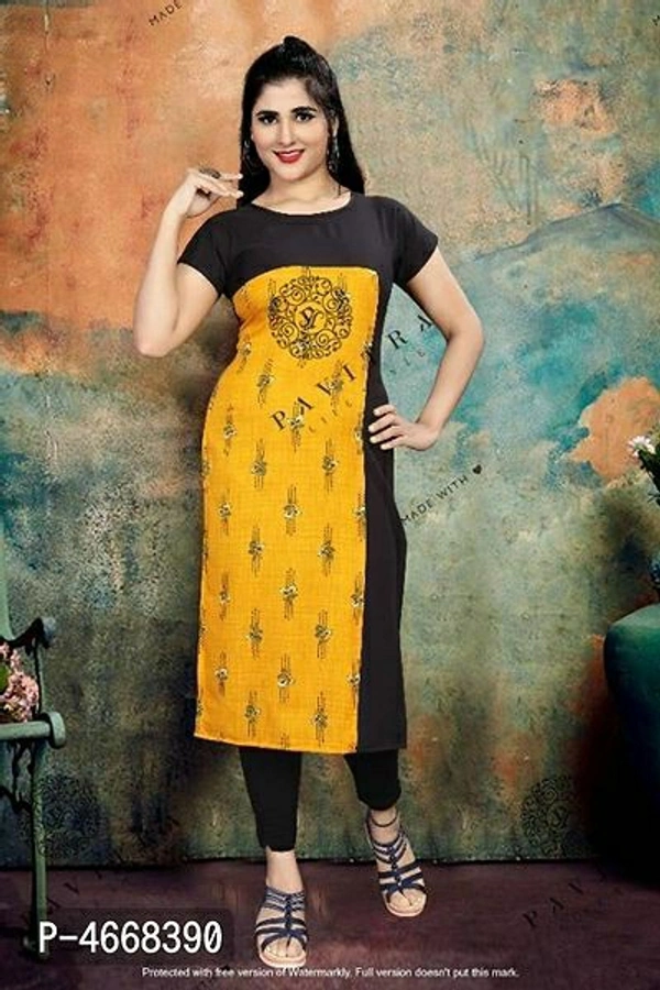 Women Crepe Printed Straight Kurta - S, Free shipping