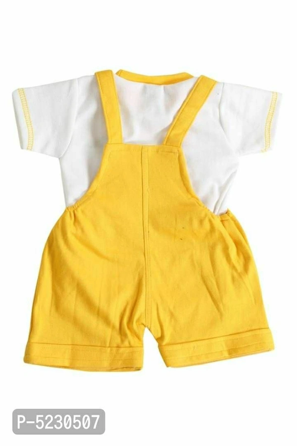 Cotton Printed Dungaree - 0-6 months, Free shipping
