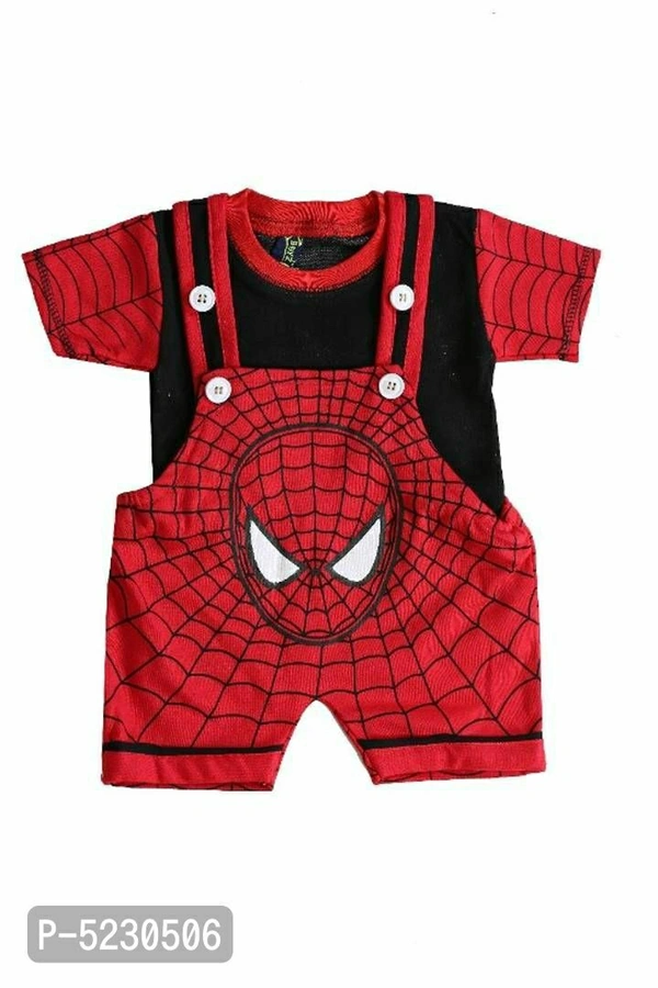 Cotton Printed Dungaree - 0-6 months, Free shipping