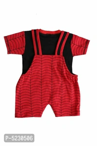 Cotton Printed Dungaree - 0-6 months, Free shipping