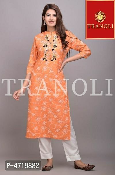 Tranoli Women's Rayon Kurta Bottom Set